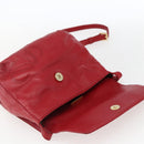 LOEWE Anagram Shoulder Bag Leather Red Gold Auth ka2445-10