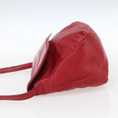 LOEWE Anagram Shoulder Bag Leather Red Gold Auth ka2445-3