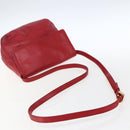 LOEWE Anagram Shoulder Bag Leather Red Gold Auth ka2445-7