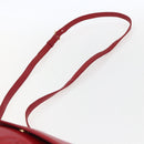 LOEWE Anagram Shoulder Bag Leather Red Gold Auth ka2445-8