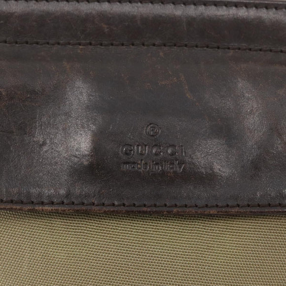 GUCCI Waist bag Nylon Beige Silver 28566 Auth ka2449