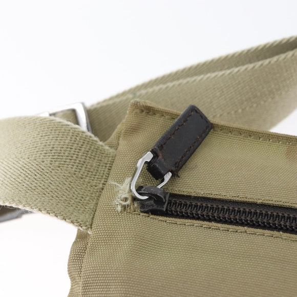 GUCCI Waist bag Nylon Beige Silver 28566 Auth ka2449