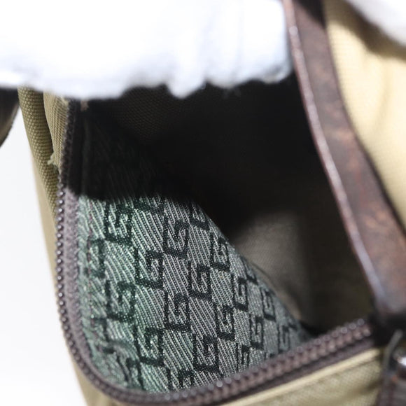GUCCI Waist bag Nylon Beige Silver 28566 Auth ka2449