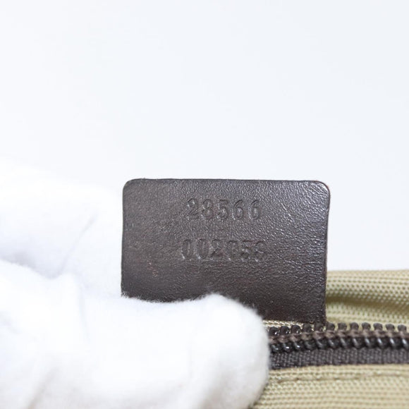 GUCCI Waist bag Nylon Beige Silver 28566 Auth ka2449