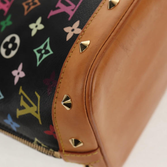LOUIS VUITTON Monogram Multicolor Alma Hand Bag Black M92646 LV Auth ka244AV