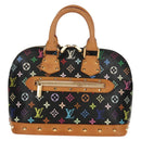 LOUIS VUITTON Monogram Multicolor Alma Hand Bag Black M92646 LV Auth ka244AV-13