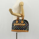 LOUIS VUITTON Monogram Multicolor Alma Hand Bag Black M92646 LV Auth ka244AV-29