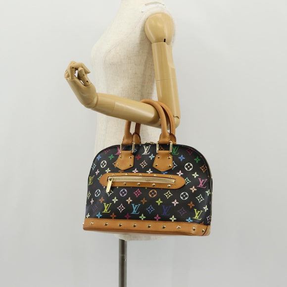 LOUIS VUITTON Monogram Multicolor Alma Hand Bag Black M92646 LV Auth ka244AV