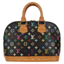 LOUIS VUITTON Monogram Multicolor Alma Hand Bag Black M92646 LV Auth ka244AV-2