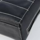 CHANEL Choco Bar Chain Shoulder Bag Leather Navy Silver CC Auth ka245-9