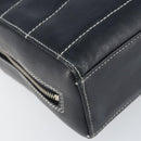 CHANEL Choco Bar Chain Shoulder Bag Leather Navy Silver CC Auth ka245-14