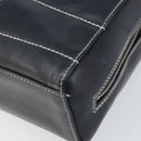 CHANEL Choco Bar Chain Shoulder Bag Leather Navy Silver CC Auth ka245-15