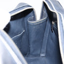 CHANEL Choco Bar Chain Shoulder Bag Leather Navy Silver CC Auth ka245-20