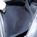 CHANEL Choco Bar Chain Shoulder Bag Leather Navy Silver CC Auth ka245-22