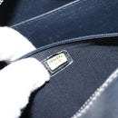 CHANEL Choco Bar Chain Shoulder Bag Leather Navy Silver CC Auth ka245-12