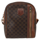 CELINE Macadam Canvas Shoulder Bag PVC Leather Brown Gold Auth ka2453-2