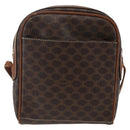 CELINE Macadam Canvas Shoulder Bag PVC Leather Brown Gold Auth ka2453-3
