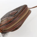 CELINE Macadam Canvas Shoulder Bag PVC Leather Brown Gold Auth ka2453-6