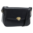 CELINE Shoulder Bag Leather Black Gold Auth ka2456-1