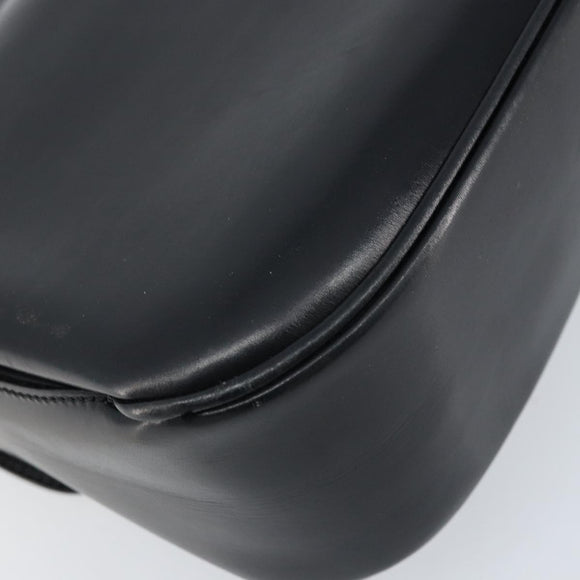 CELINE Shoulder Bag Leather Black Gold Auth ka2456