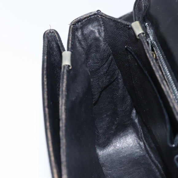 CELINE Shoulder Bag Leather Black Gold Auth ka2456