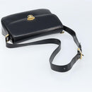 CELINE Shoulder Bag Leather Black Gold Auth ka2456-7