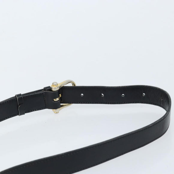 CELINE Shoulder Bag Leather Black Gold Auth ka2456