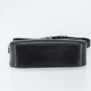 CELINE Shoulder Bag Leather Black Gold Auth ka2456-9