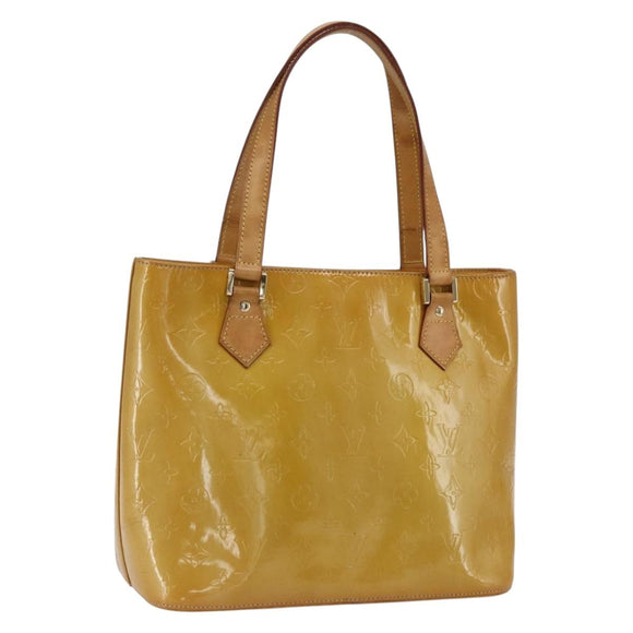 LOUIS VUITTON Monogram Vernis Houston Hand Bag Beige M91004 LV Auth ka2468