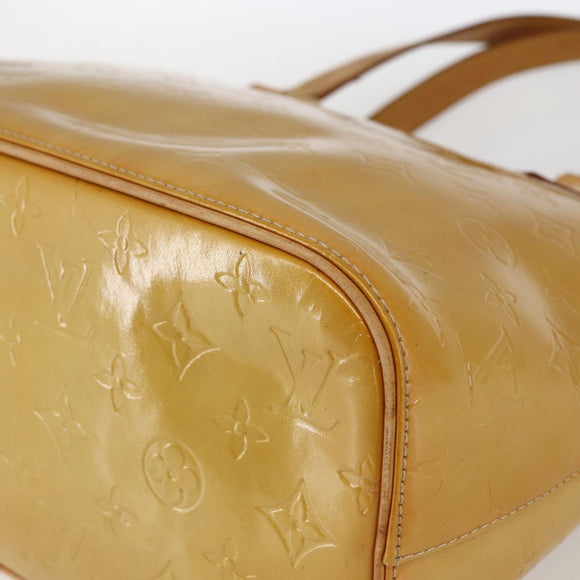 LOUIS VUITTON Monogram Vernis Houston Hand Bag Beige M91004 LV Auth ka2468