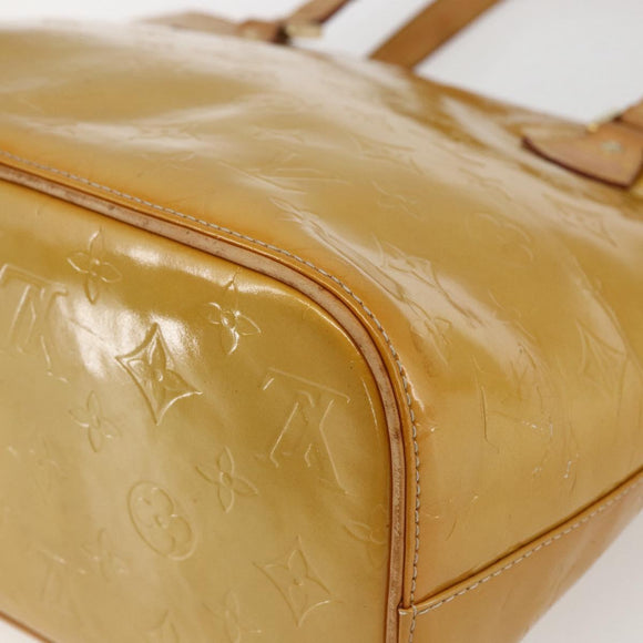LOUIS VUITTON Monogram Vernis Houston Hand Bag Beige M91004 LV Auth ka2468