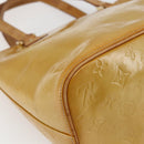LOUIS VUITTON Monogram Vernis Houston Hand Bag Beige M91004 LV Auth ka2468-16