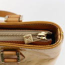 LOUIS VUITTON Monogram Vernis Houston Hand Bag Beige M91004 LV Auth ka2468-17