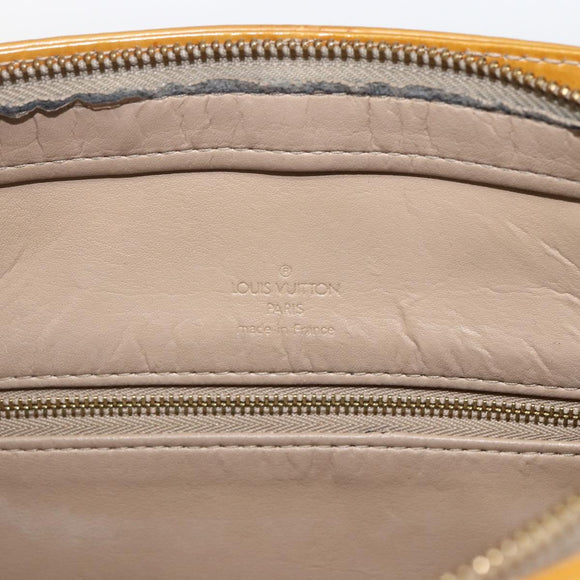LOUIS VUITTON Monogram Vernis Houston Hand Bag Beige M91004 LV Auth ka2468