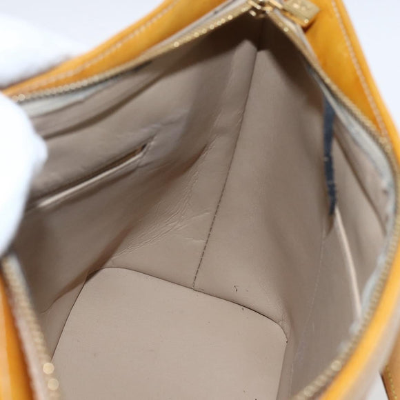 LOUIS VUITTON Monogram Vernis Houston Hand Bag Beige M91004 LV Auth ka2468