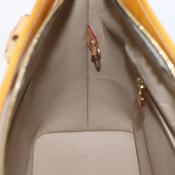 LOUIS VUITTON Monogram Vernis Houston Hand Bag Beige M91004 LV Auth ka2468
