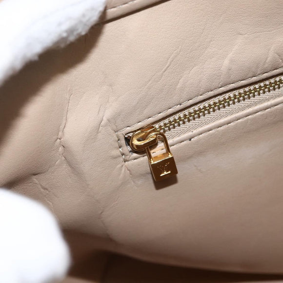 LOUIS VUITTON Monogram Vernis Houston Hand Bag Beige M91004 LV Auth ka2468