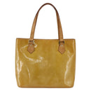 LOUIS VUITTON Monogram Vernis Houston Hand Bag Beige M91004 LV Auth ka2468-13