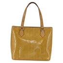 LOUIS VUITTON Monogram Vernis Houston Hand Bag Beige M91004 LV Auth ka2468-2