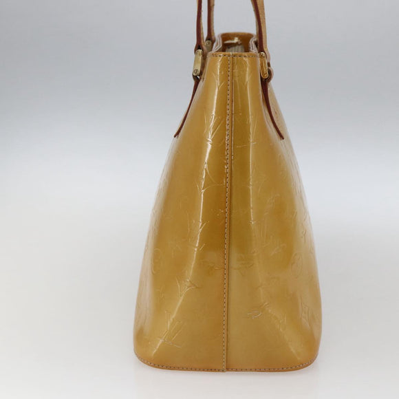 LOUIS VUITTON Monogram Vernis Houston Hand Bag Beige M91004 LV Auth ka2468