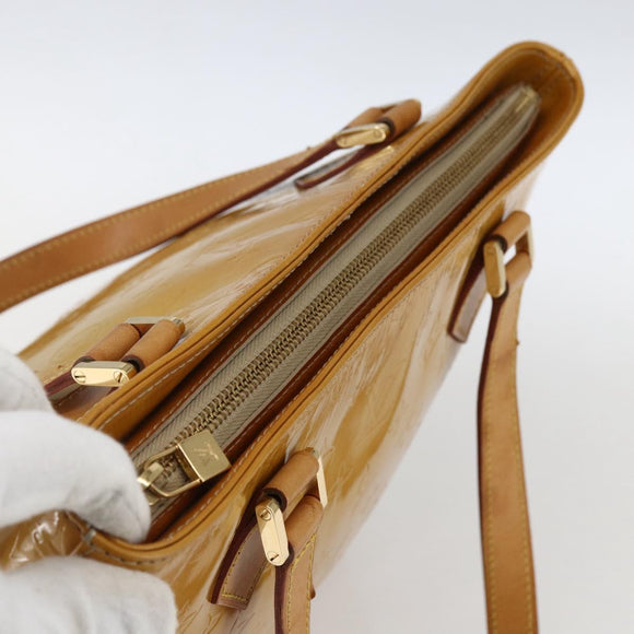 LOUIS VUITTON Monogram Vernis Houston Hand Bag Beige M91004 LV Auth ka2468