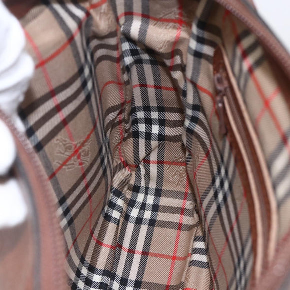 Burberrys Shoulder Bag Leather Brown Gold Auth ka247