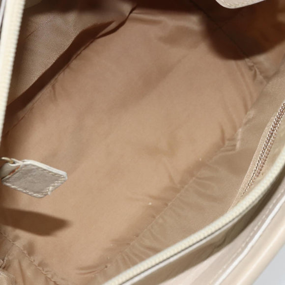 CELINE Hand Bag Nylon Beige Gold Auth ka2474
