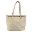 CELINE Hand Bag Nylon Beige Gold Auth ka2474-13