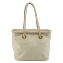 CELINE Hand Bag Nylon Beige Gold Auth ka2474-2