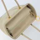 CELINE Hand Bag Nylon Beige Gold Auth ka2474-6