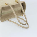 CELINE Hand Bag Nylon Beige Gold Auth ka2474-7