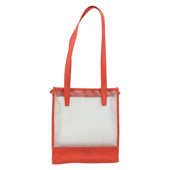 LOEWE Anagram Tote Bag Vinyl Clear Red Auth ka2475