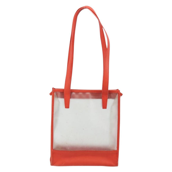 LOEWE Anagram Tote Bag Vinyl Clear Red Auth ka2475