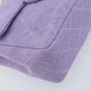 CHANEL Matelasse Chain Shoulder Bag cotton Purple Gold CC Auth ka2484SAV-17